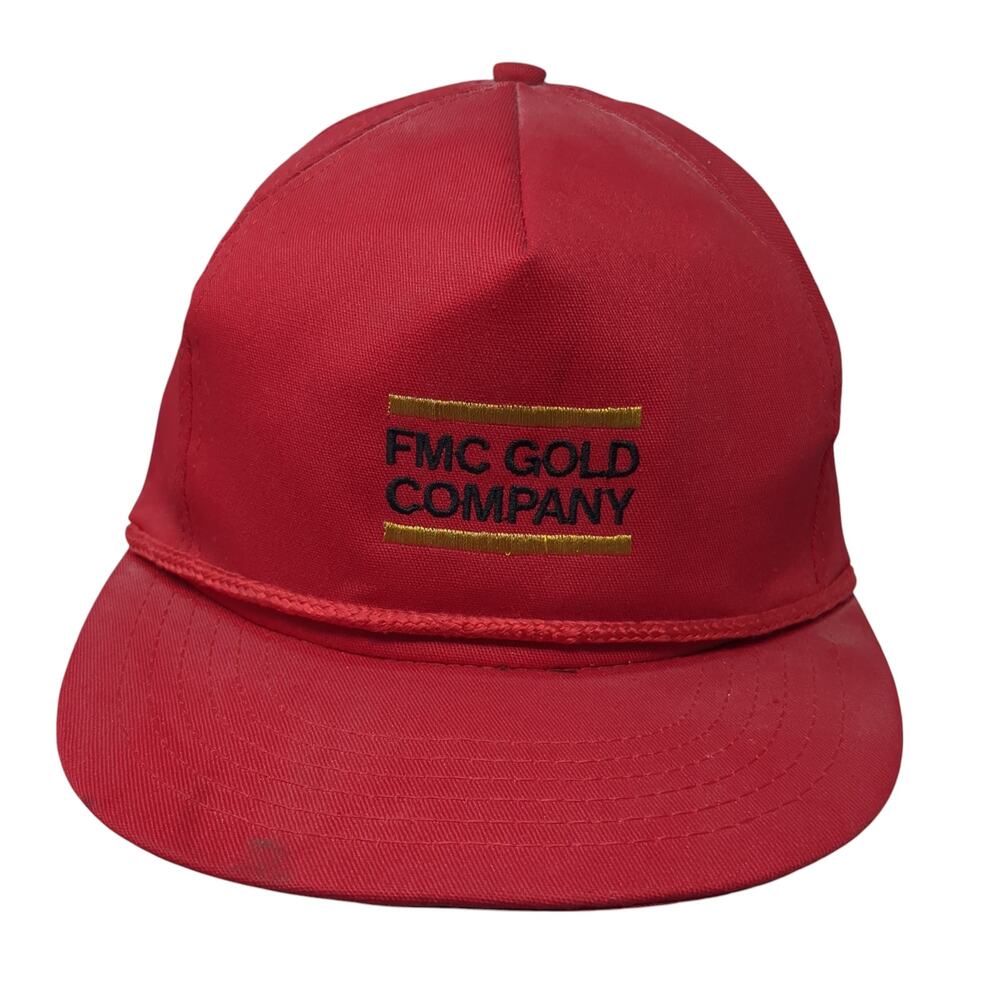 FMC Gold Company Slideback Baseball Cap Red One Size Adjustable Rope Pacific